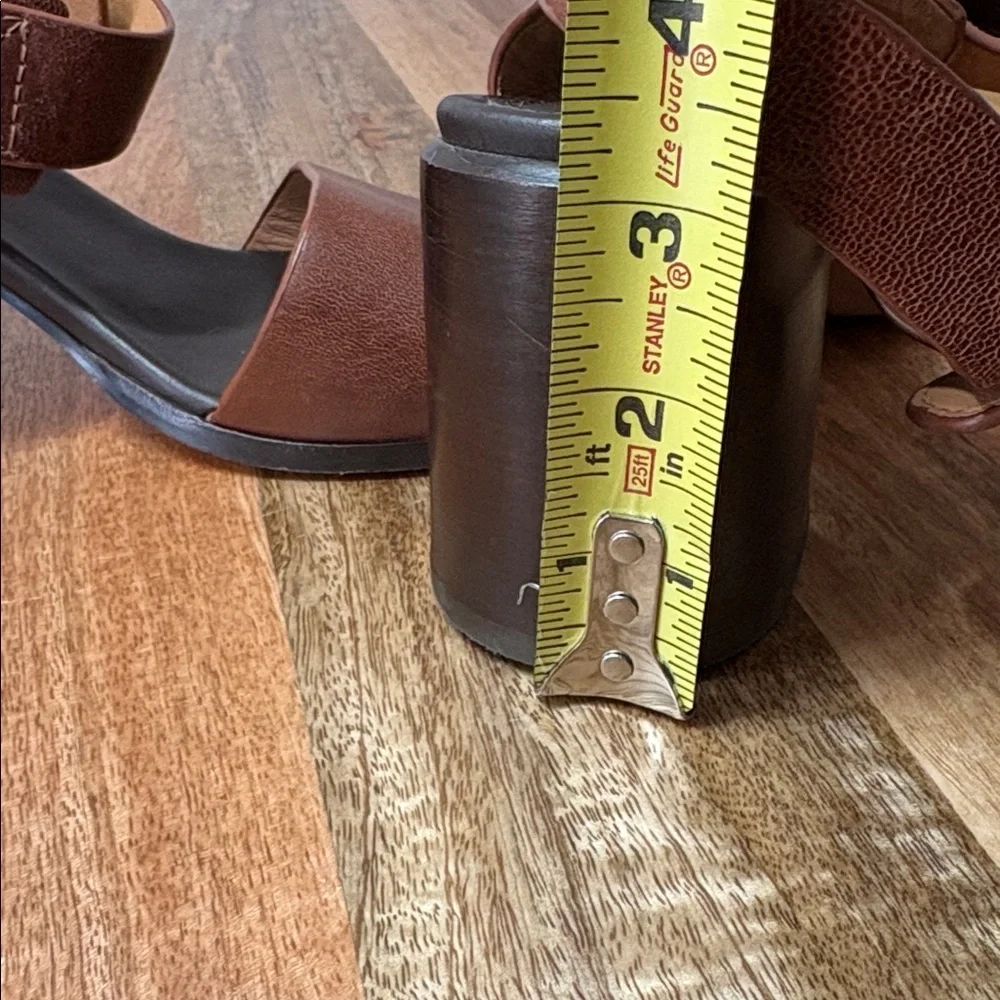 Clarks Brown Leather Block-Heeled Sandals Size 9.5